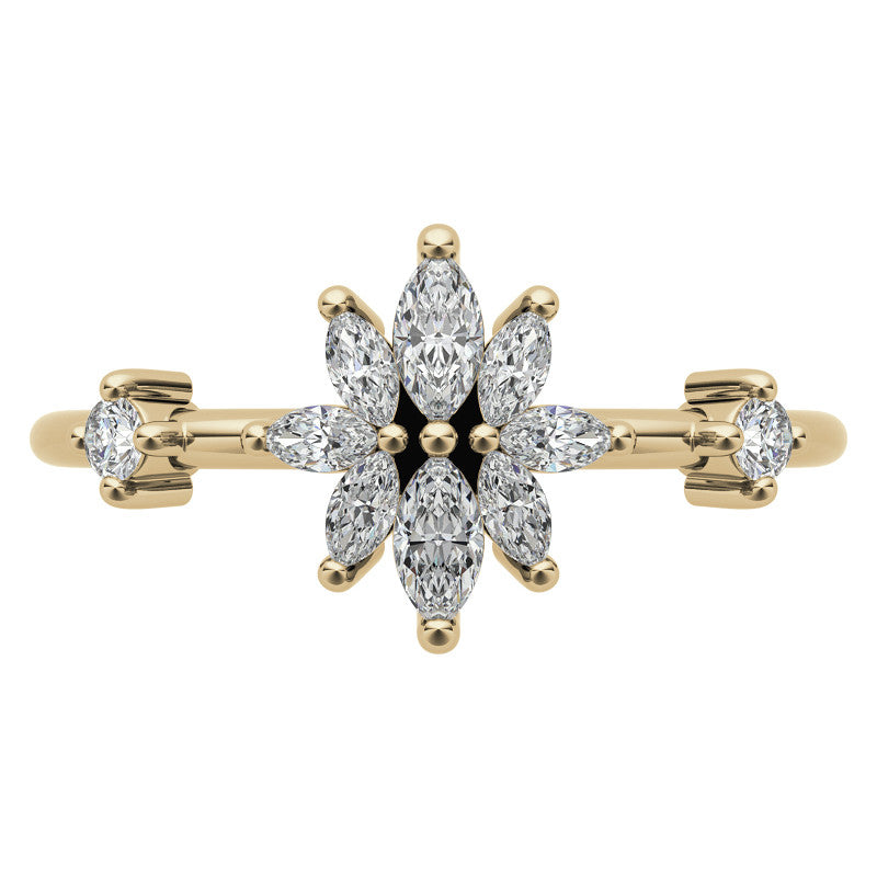 Unique Lab Grown Diamond Flower Inspired Wedding Ring