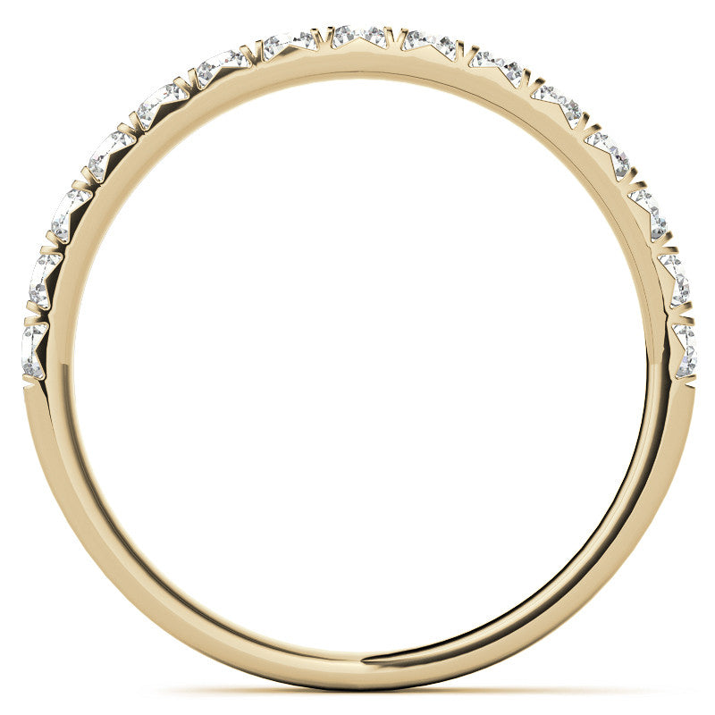 Round Brilliant Moissanite Cathedral Engagement Ring With Claw Prongs
