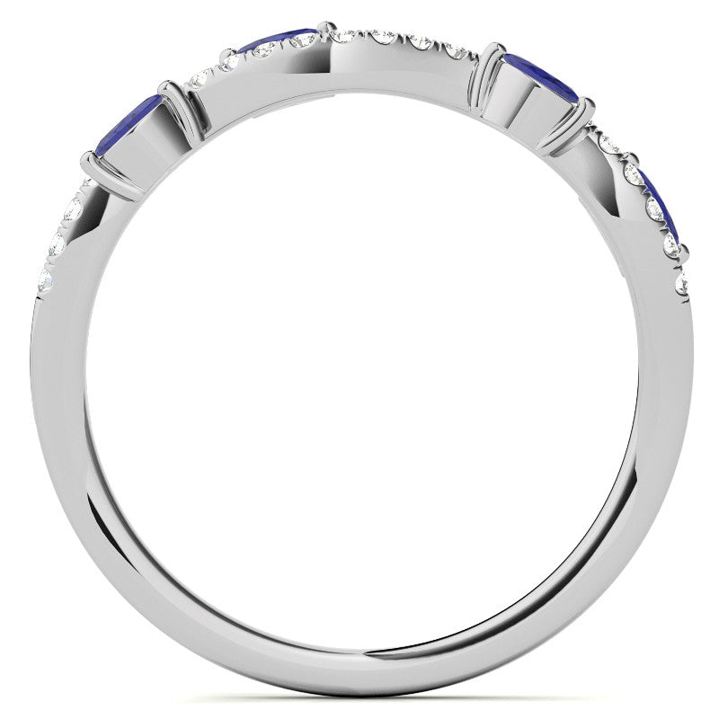 Oval Moissanite Halo Ring With Marquise Accents and Split Shank Style Band