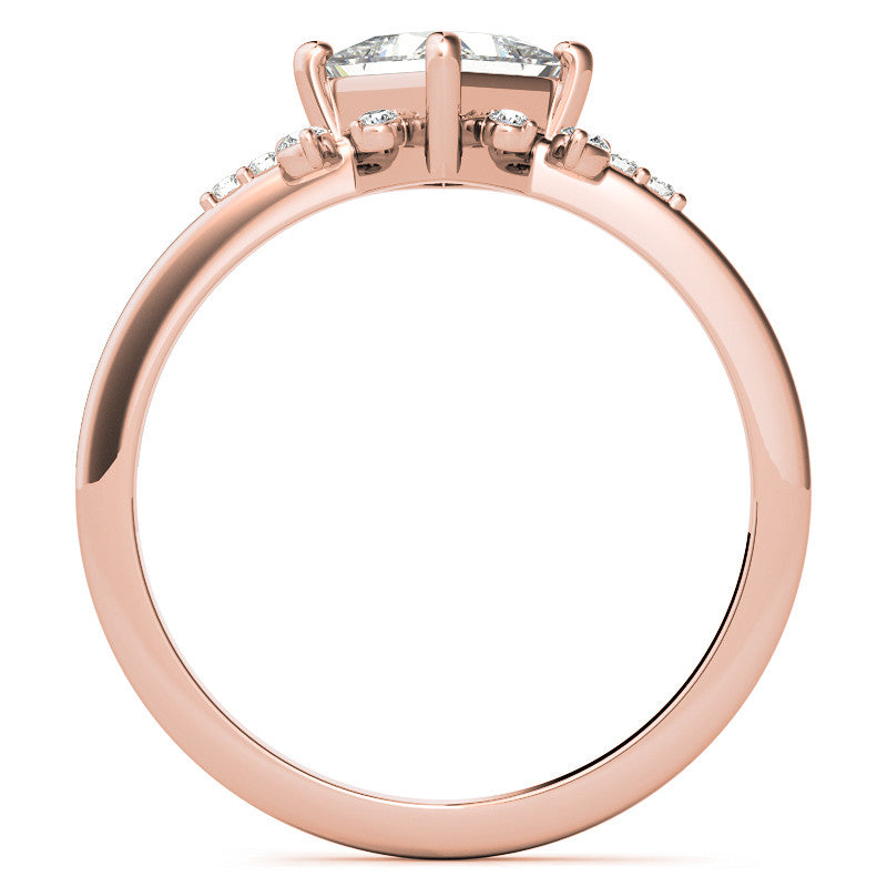 Kite Set Petite Cluster Style Princess Cut Moissanite Ring