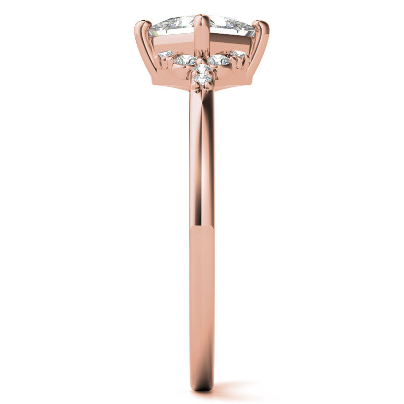 Kite Set Petite Cluster Style Princess Cut Moissanite Ring