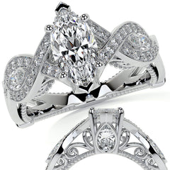 Marquise Split Shank Infinity Style Moissanite Engagement Ring
