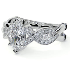 Marquise Split Shank Infinity Style Moissanite Engagement Ring