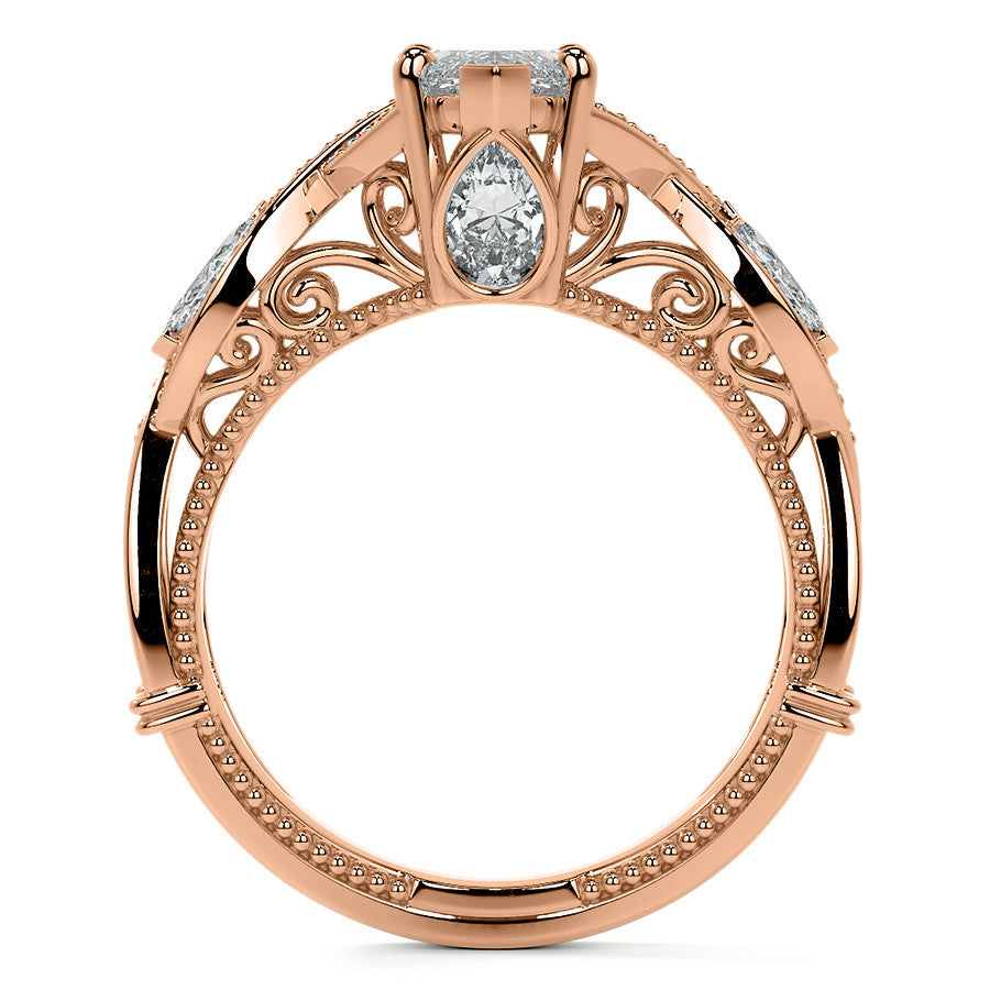 Marquise Split Shank Infinity Style Moissanite Engagement Ring