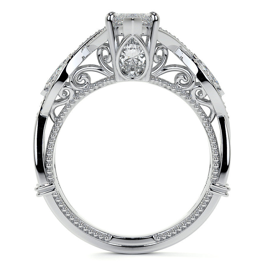 Marquise Split Shank Infinity Style Moissanite Engagement Ring