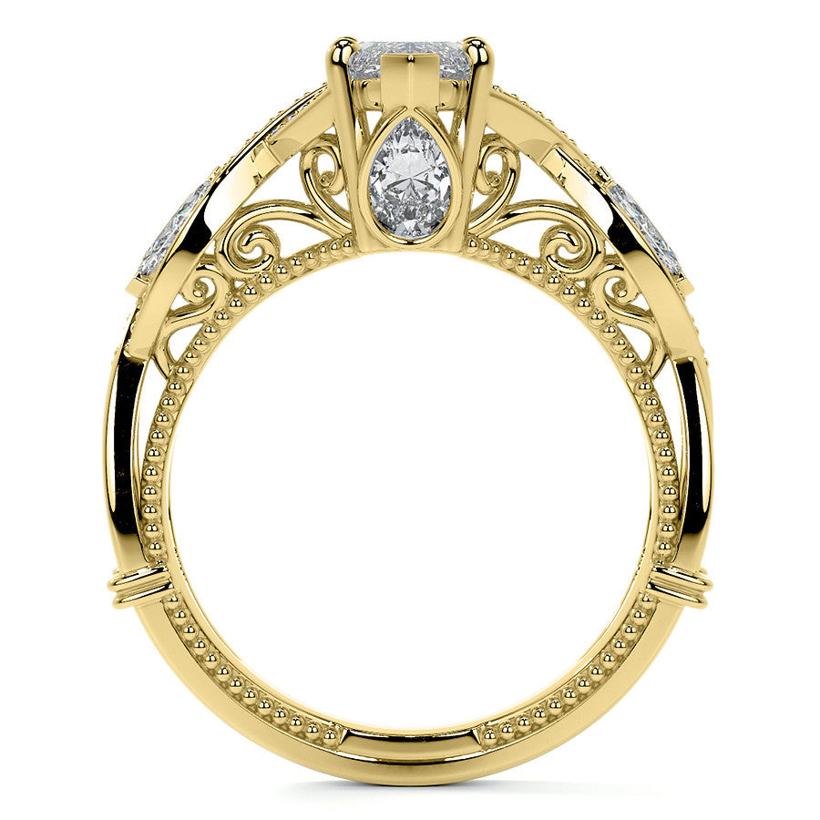 Marquise Split Shank Infinity Style Moissanite Engagement Ring