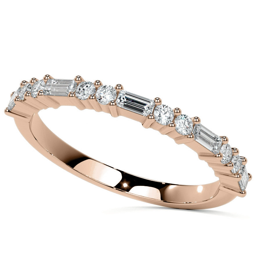 Round Brilliant Moissanite and Diamond Cluster Style Engagement Ring
