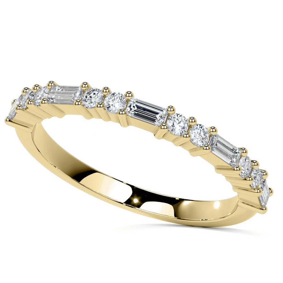 Round Brilliant Moissanite and Diamond Cluster Style Engagement Ring