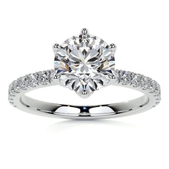 Round Brilliant Moissanite Engagement Ring with Tulip Prongs