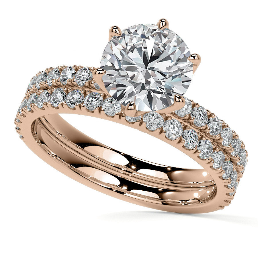 Round Brilliant Moissanite Engagement Ring with Tulip Prongs