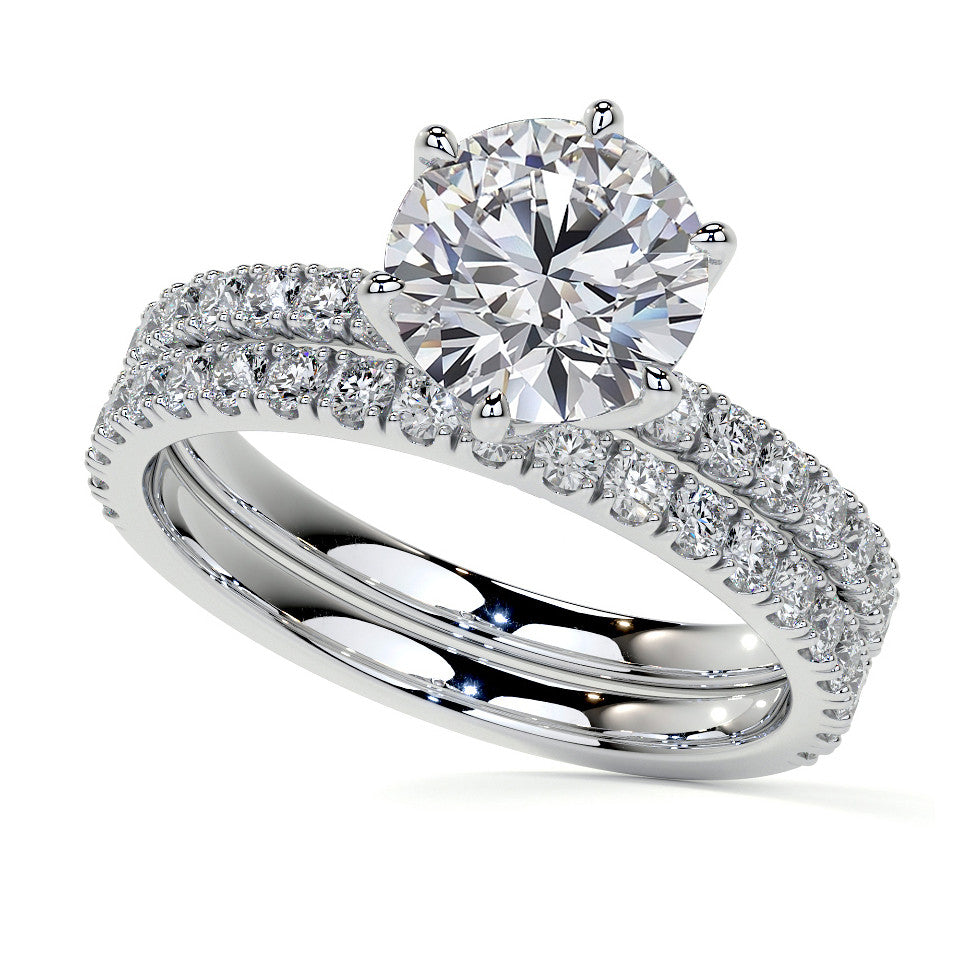 Round Brilliant Moissanite Engagement Ring with Tulip Prongs