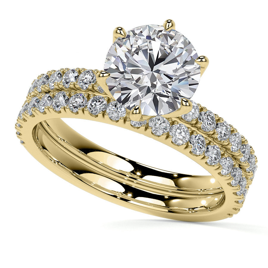 Round Brilliant Moissanite Engagement Ring with Tulip Prongs