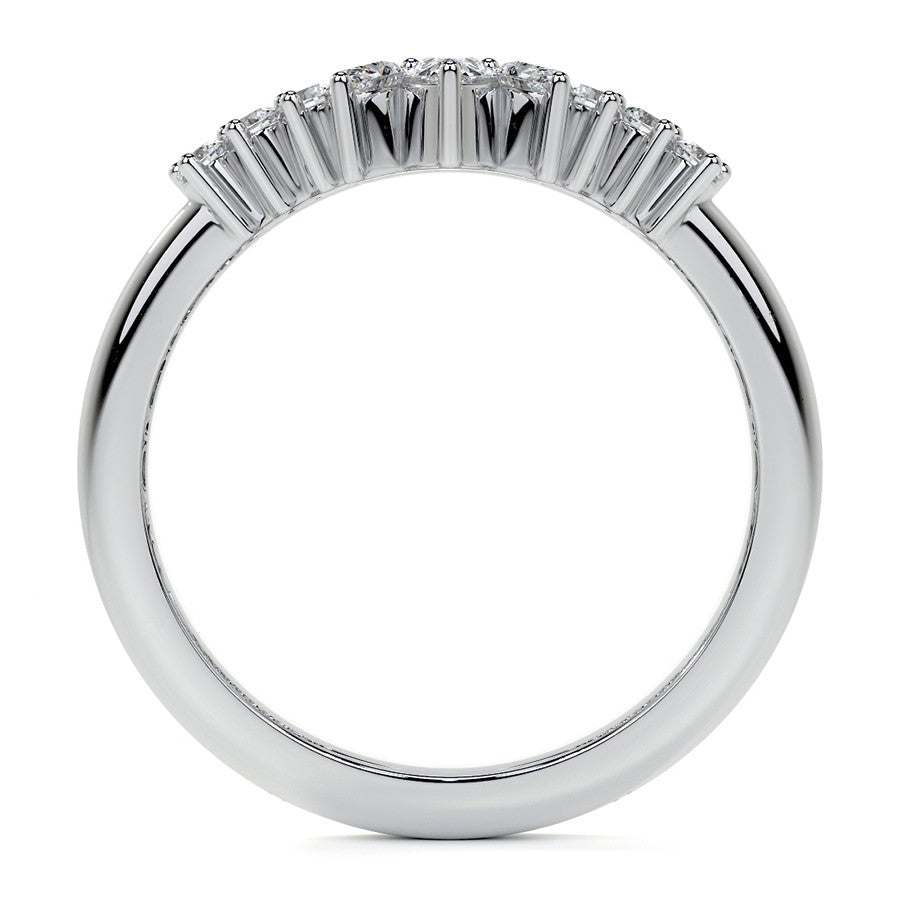Round and Marquise Cluster Moissanite Engagement Ring