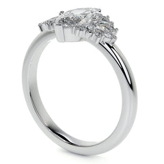 Marquise Cluster Style Moissanite Engagement Ring