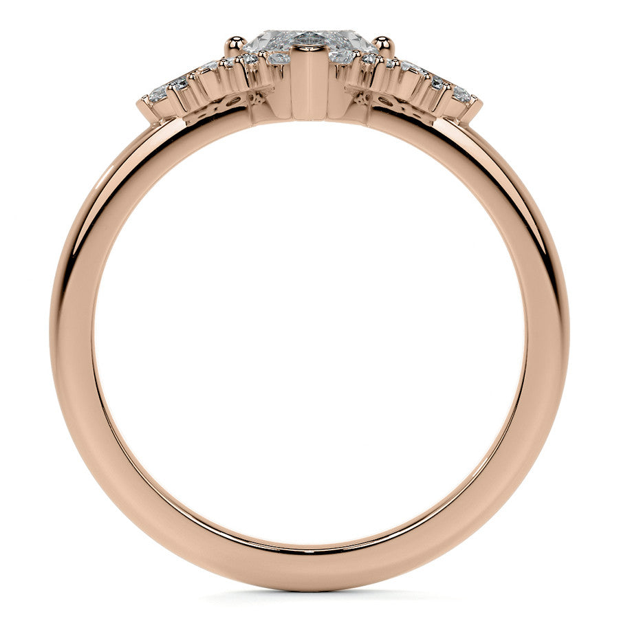 Marquise Cluster Style Moissanite Engagement Ring
