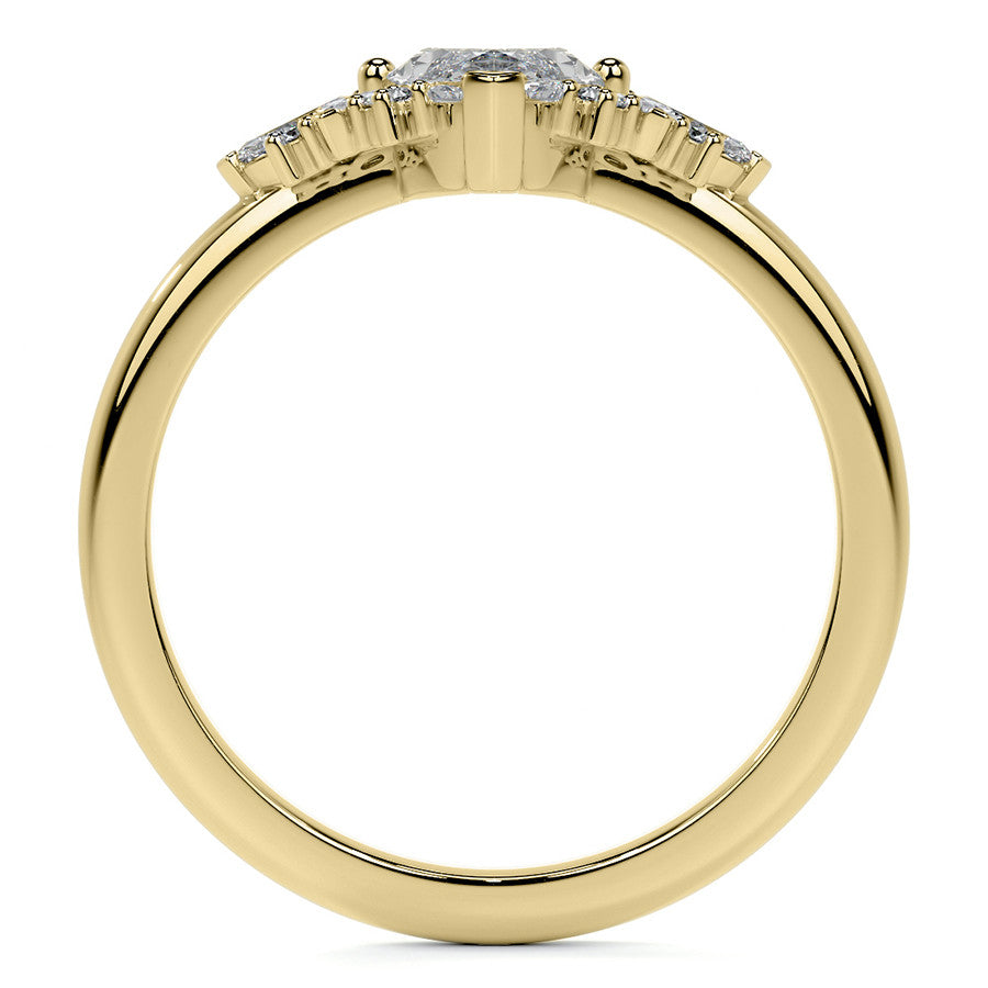 Marquise Cluster Style Moissanite Engagement Ring