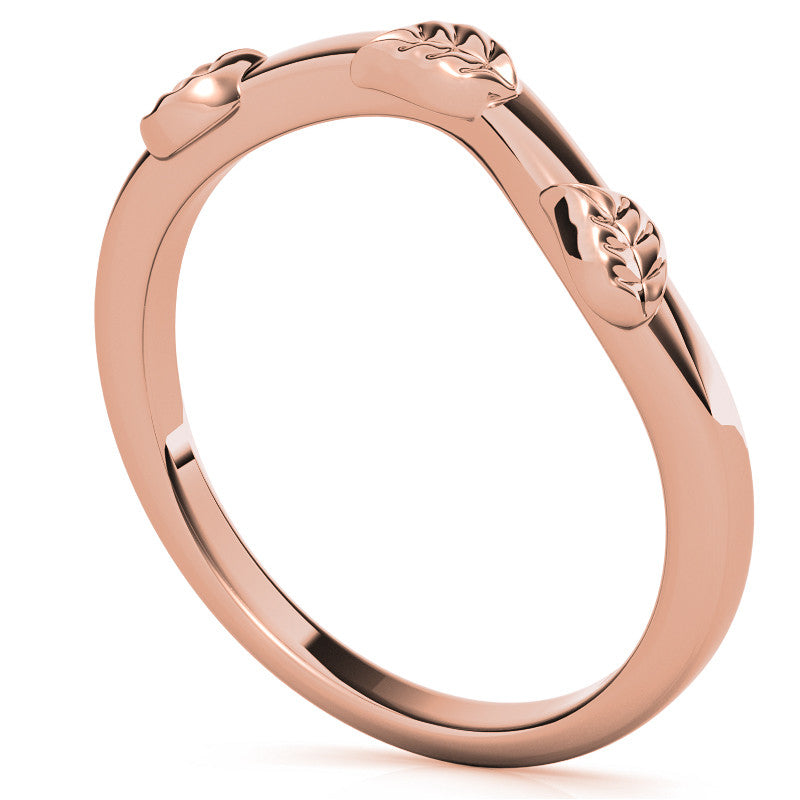 Round Brilliant Moissanite Nature Inspired Design Engagement Ring