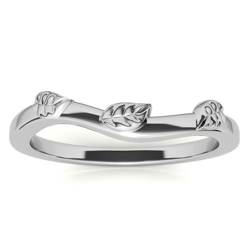 Round Brilliant Moissanite Nature Inspired Design Engagement Ring
