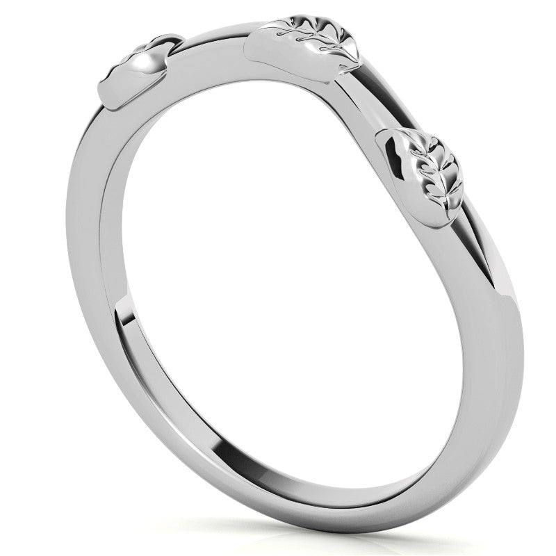 Round Brilliant Moissanite Nature Inspired Design Engagement Ring