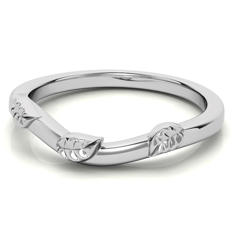 Round Brilliant Moissanite Nature Inspired Design Engagement Ring