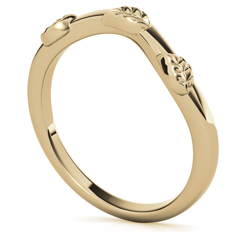 Round Brilliant Moissanite Nature Inspired Design Engagement Ring