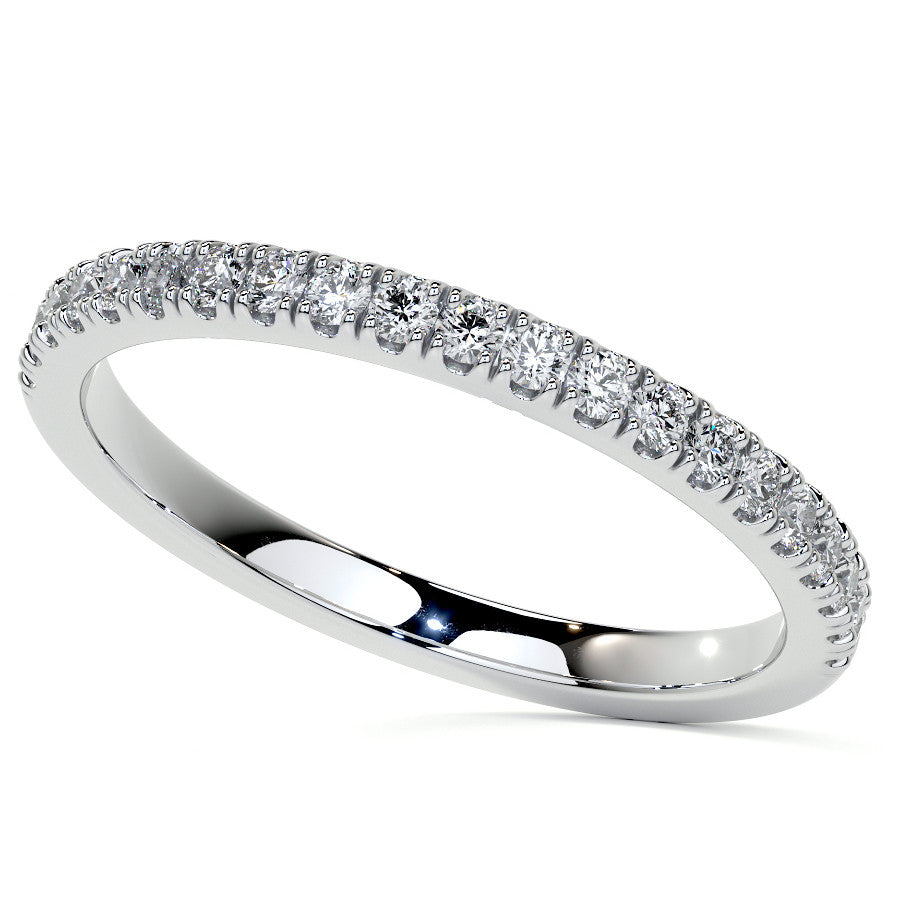 Round and Marquise Moissanite Cathedral Engagement Ring