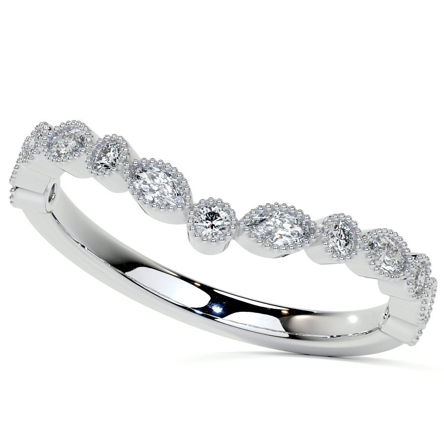 Petite Oval and Marquise Moissanite Halo Engagement Ring