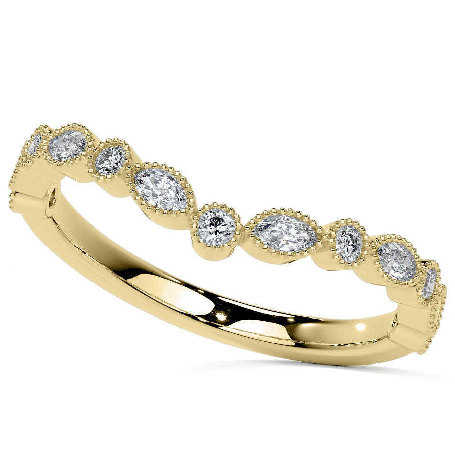 Petite Oval and Marquise Moissanite Halo Engagement Ring