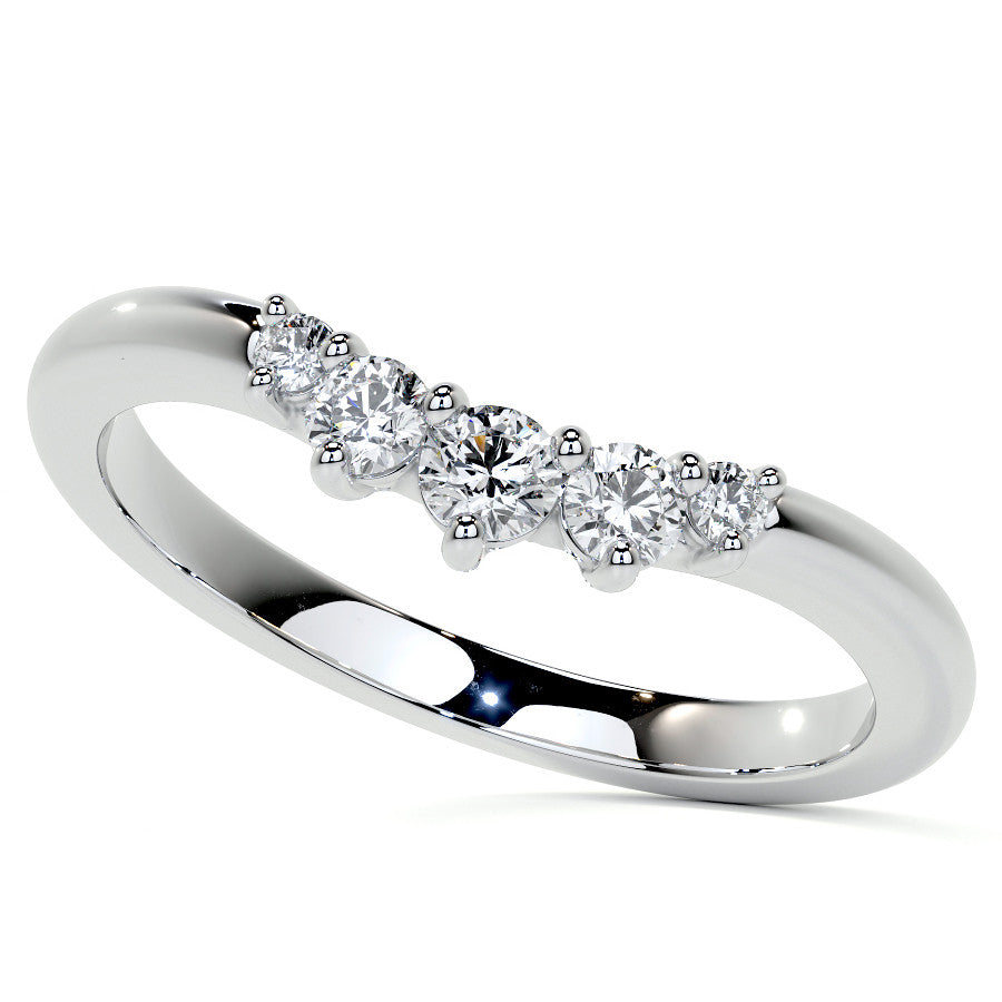 East-West Oval Moissanite Cathedral Solitaire Ring