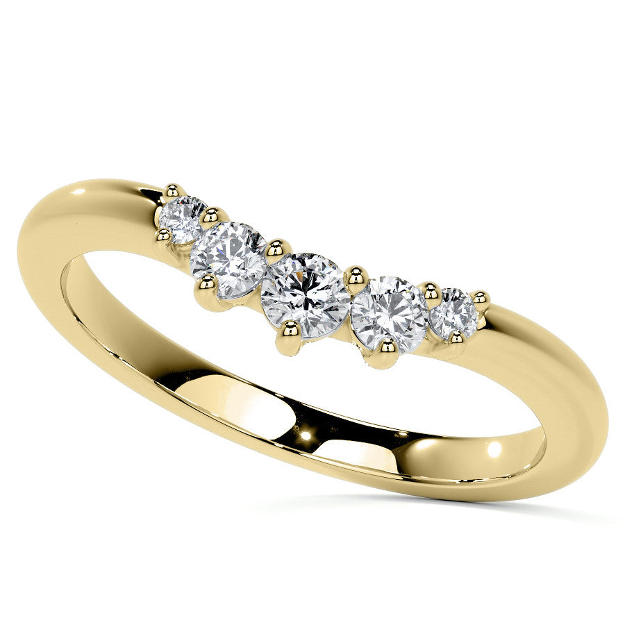 East-West Oval Moissanite Cathedral Solitaire Ring