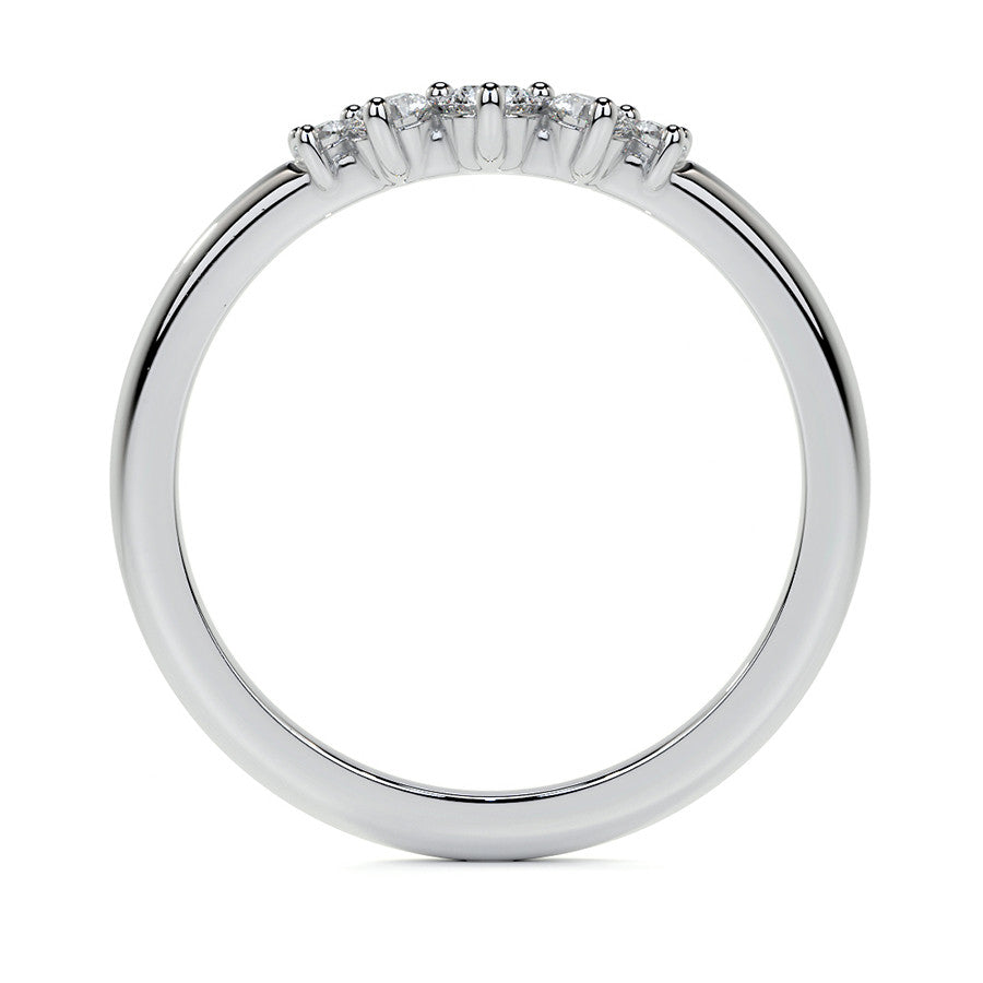East-West Oval Moissanite Cathedral Solitaire Ring