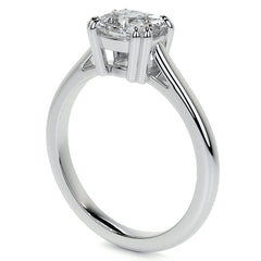 East-West Rectangular Cushion Moissanite Cathedral Solitaire Ring