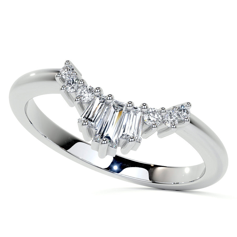 East-West Rectangular Cushion Moissanite Cathedral Solitaire Ring