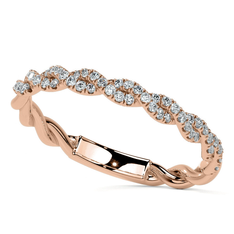 Twisted Halo Round Brilliant Moissanite Cathedral Engagement Ring