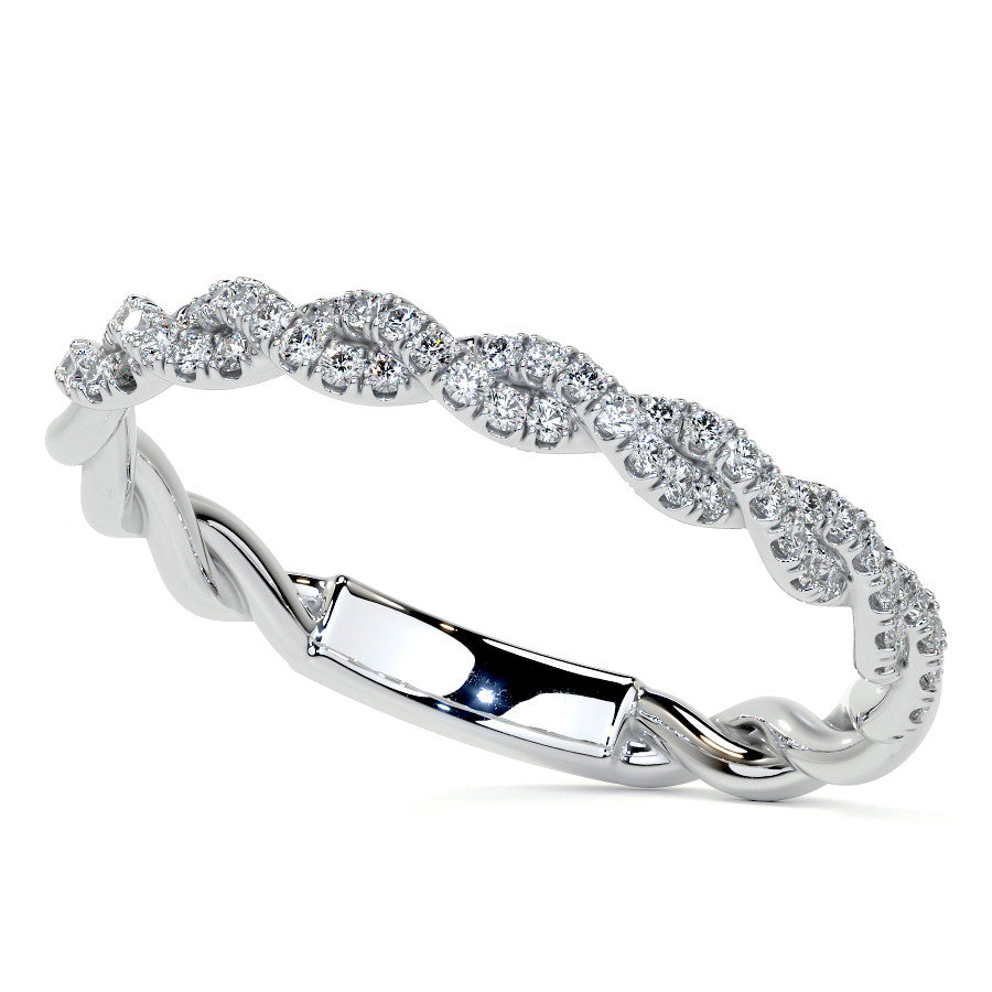 Twisted Halo Round Brilliant Moissanite Cathedral Engagement Ring