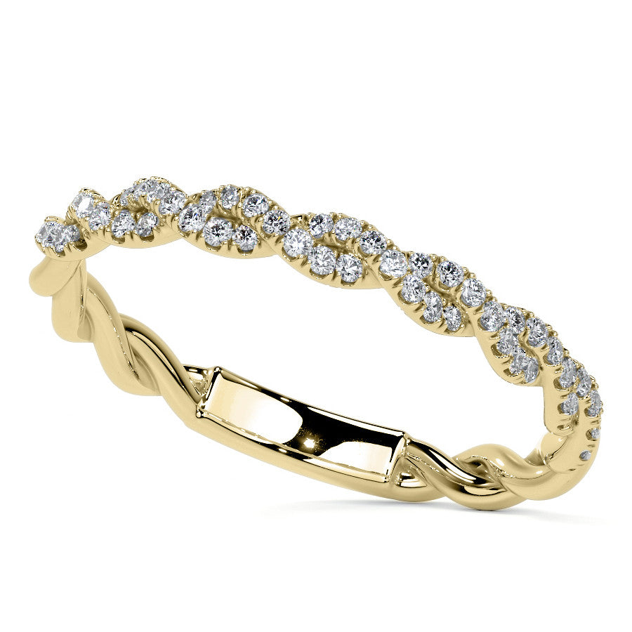 Twisted Halo Round Brilliant Moissanite Cathedral Engagement Ring