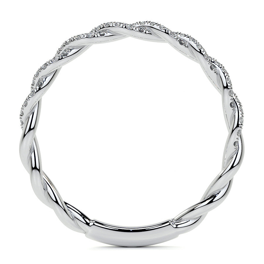 Twisted Halo Round Brilliant Moissanite Cathedral Engagement Ring
