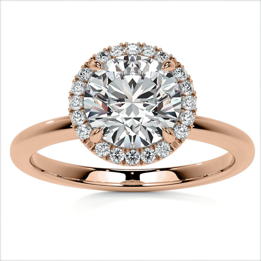Petite Round Tulip Halo Moissanite Engagement Ring