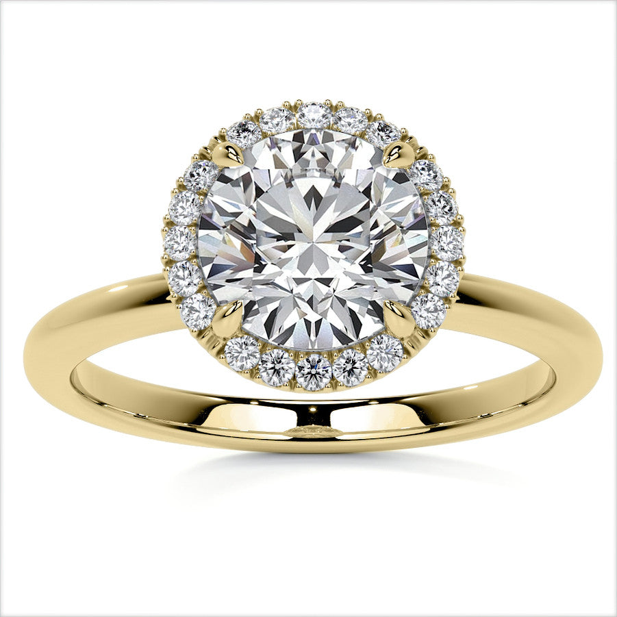 Petite Round Tulip Halo Moissanite Engagement Ring