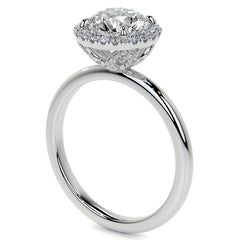 Petite Round Tulip Halo Moissanite Engagement Ring