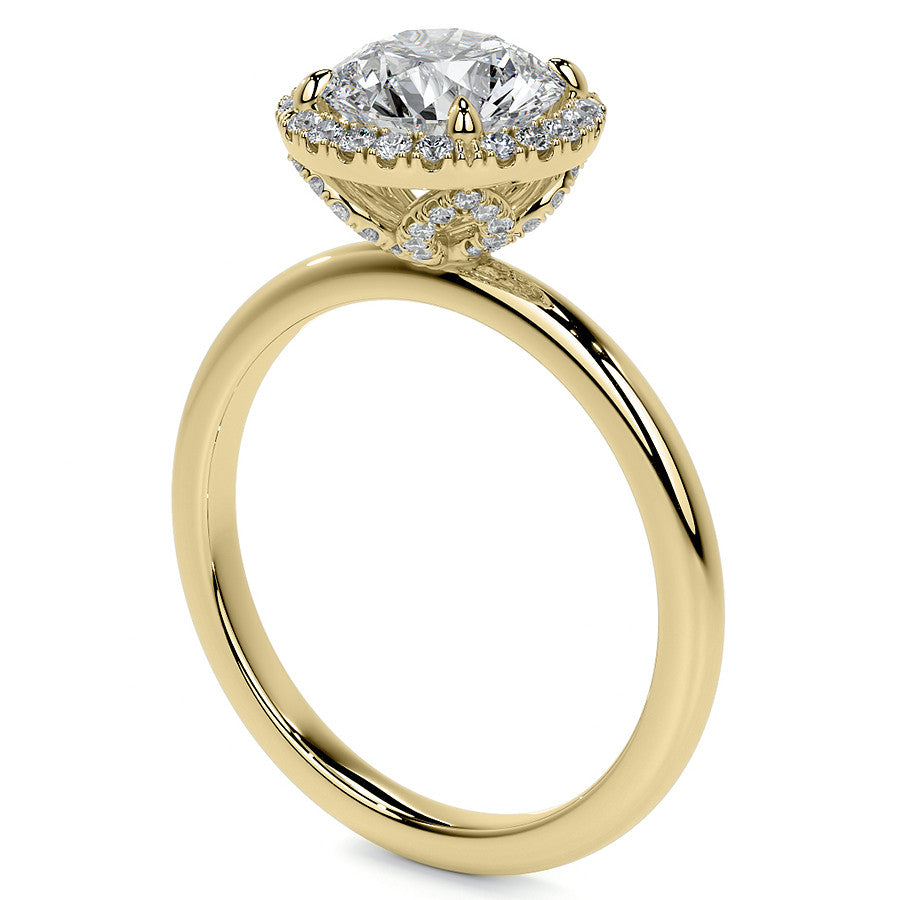 Petite Round Tulip Halo Moissanite Engagement Ring