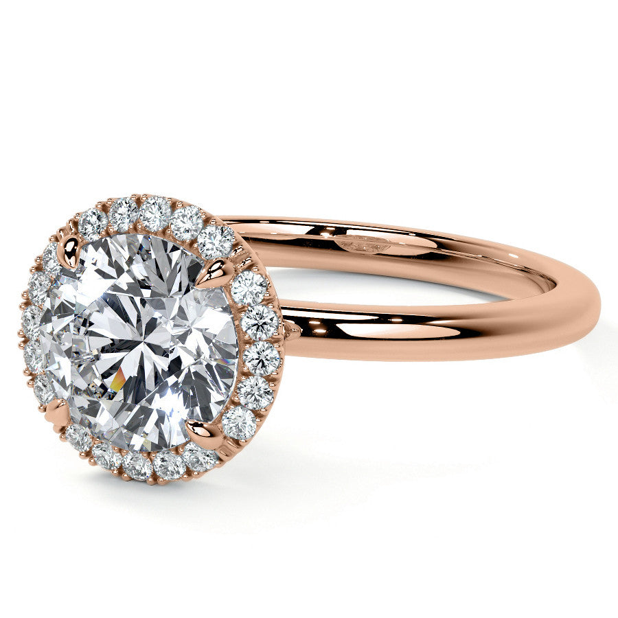 Petite Round Tulip Halo Moissanite Engagement Ring