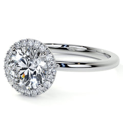 Petite Round Tulip Halo Moissanite Engagement Ring