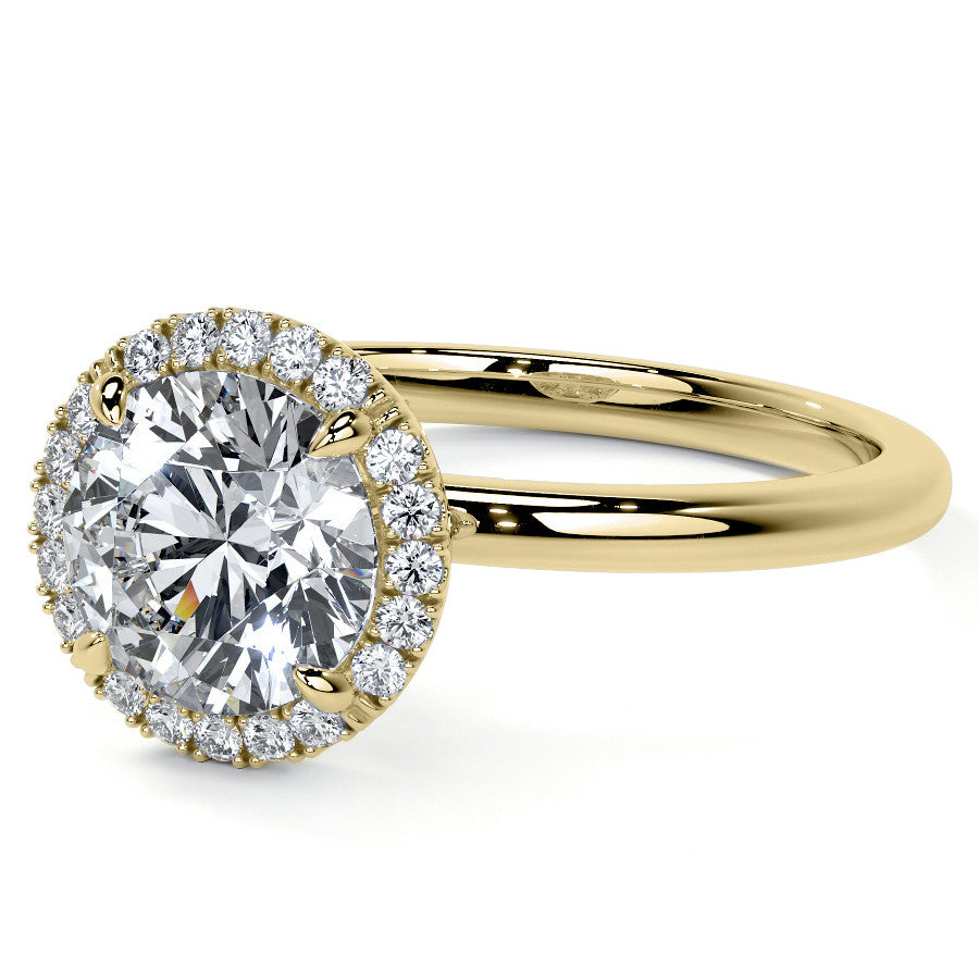 Petite Round Tulip Halo Moissanite Engagement Ring