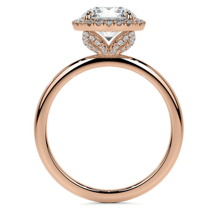 Petite Round Tulip Halo Moissanite Engagement Ring