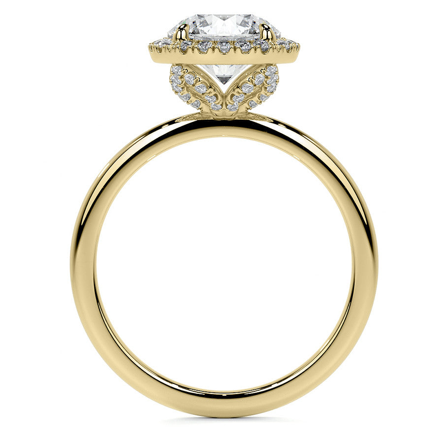 Petite Round Tulip Halo Moissanite Engagement Ring
