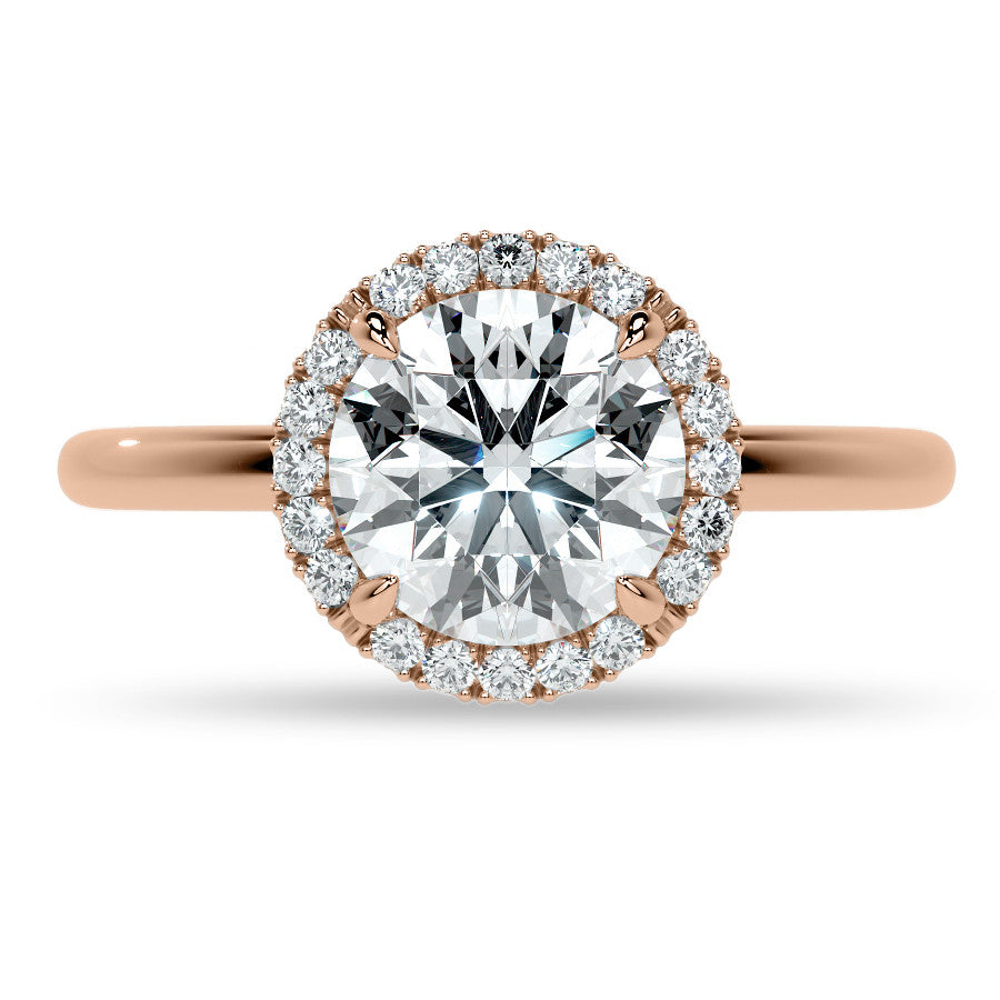 Petite Round Tulip Halo Moissanite Engagement Ring