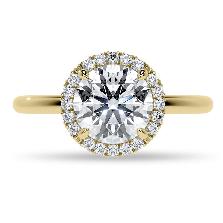 Petite Round Tulip Halo Moissanite Engagement Ring