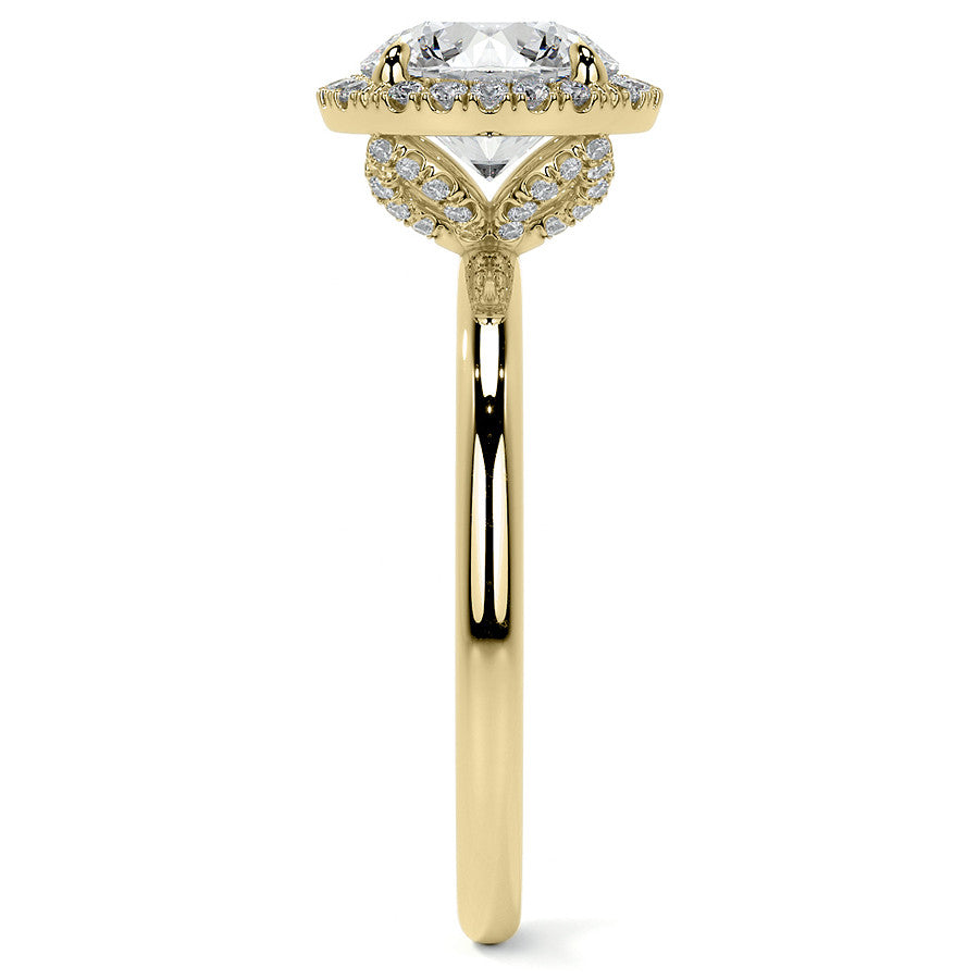 Petite Round Tulip Halo Moissanite Engagement Ring