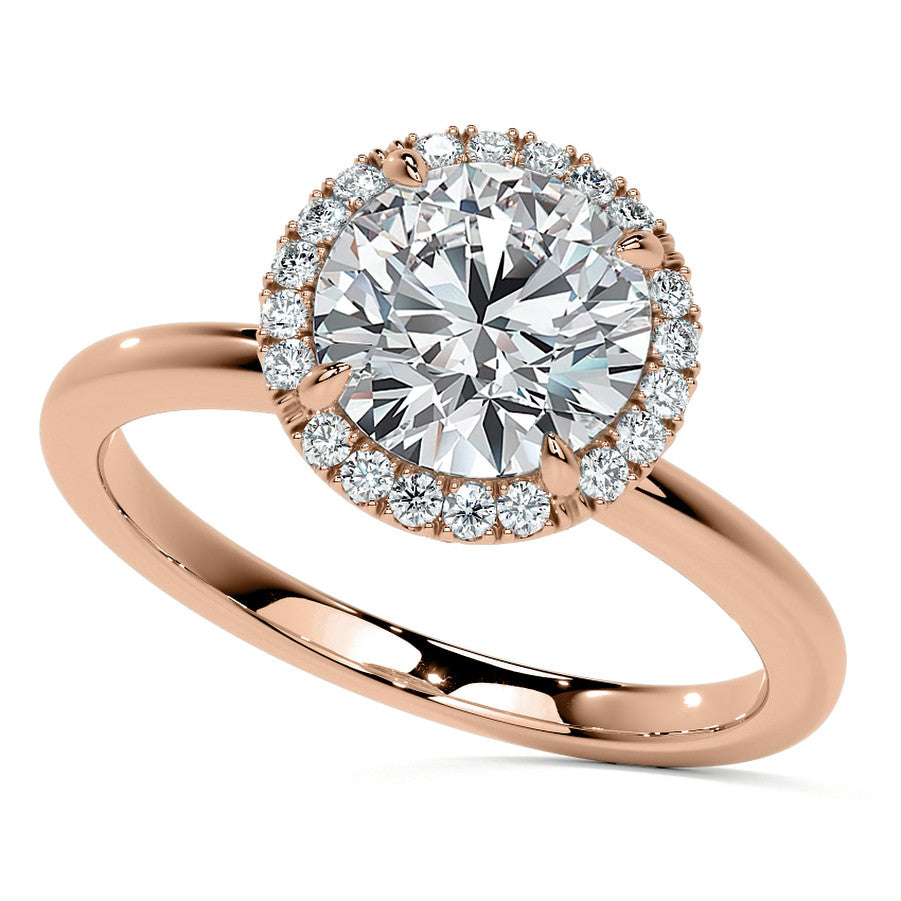 Petite Round Tulip Halo Moissanite Engagement Ring